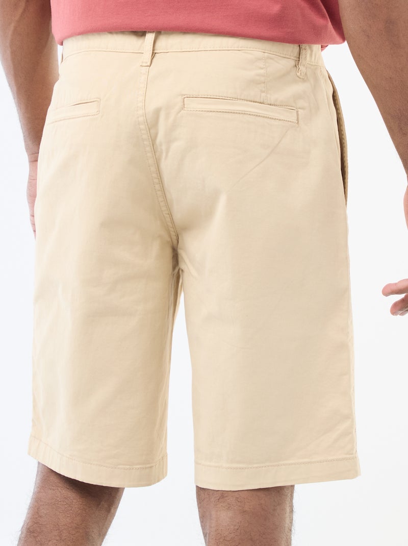 Bermuda van effen twill - chinomodel Wit - Kiabi