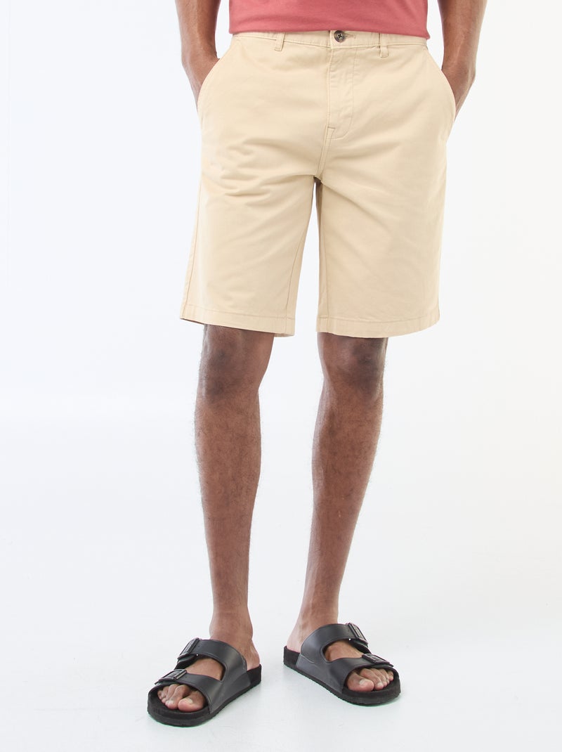 Bermuda van effen twill - chinomodel Wit - Kiabi
