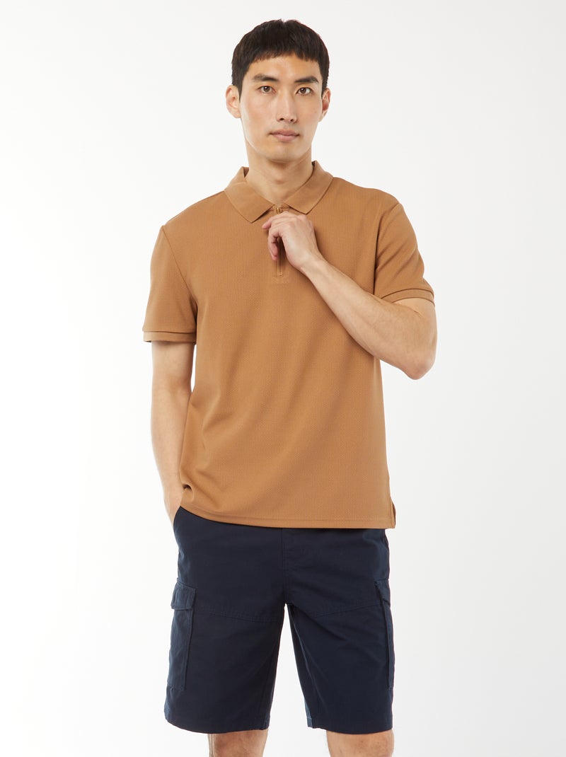 Bermuda van effen twill met meerdere zakken - chinomodel Blauw - Kiabi