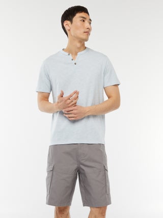 Bermuda van effen twill met meerdere zakken - chinomodel