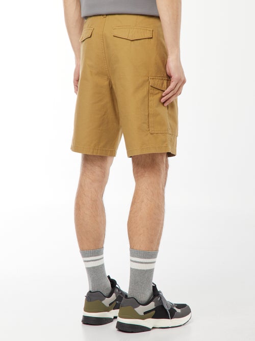 Bermuda van effen twill met meerdere zakken - chinomodel - Kiabi
