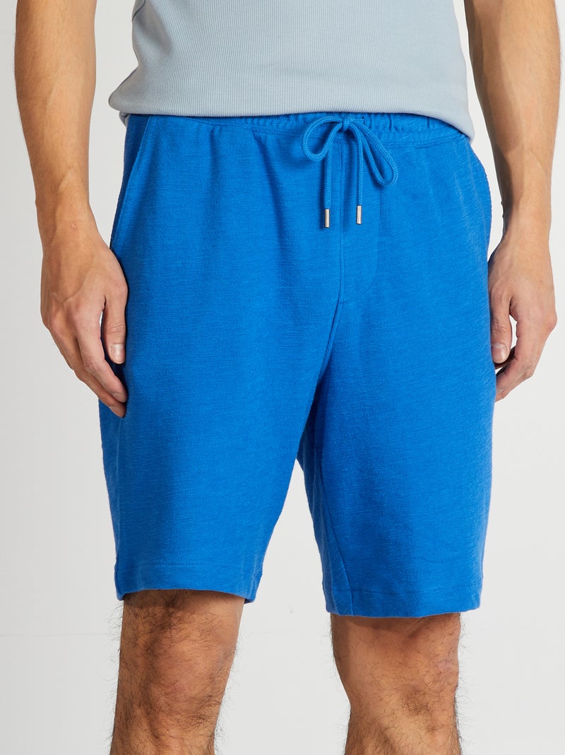 Bermuda van french terry BLAUW - Kiabi