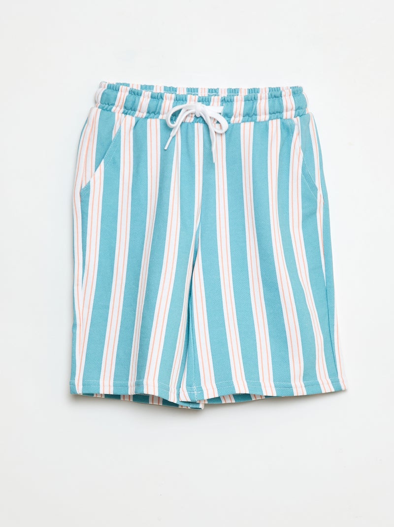 Bermuda van french terry met print Blauw - Kiabi