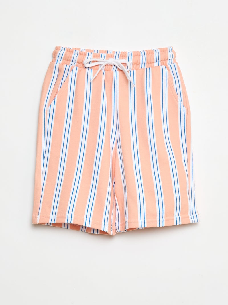 Bermuda van french terry met print Oranje - Kiabi