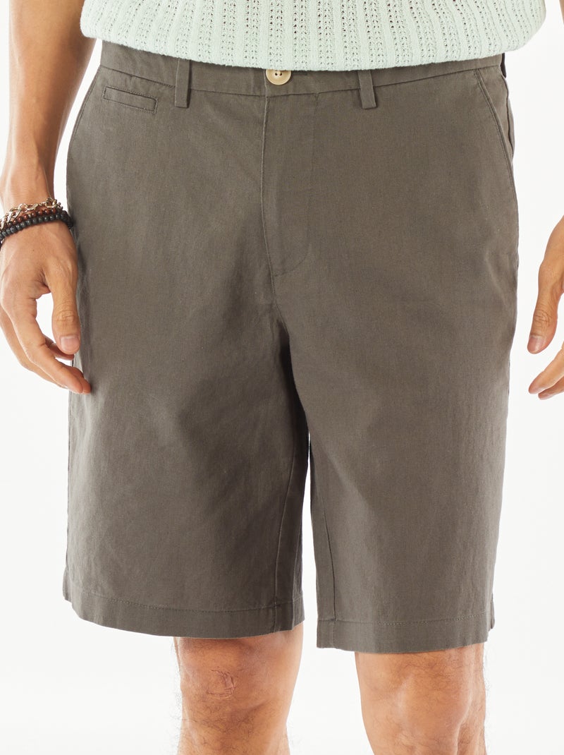 Bermuda van gemengd linnen - chinomodel KAKI - Kiabi