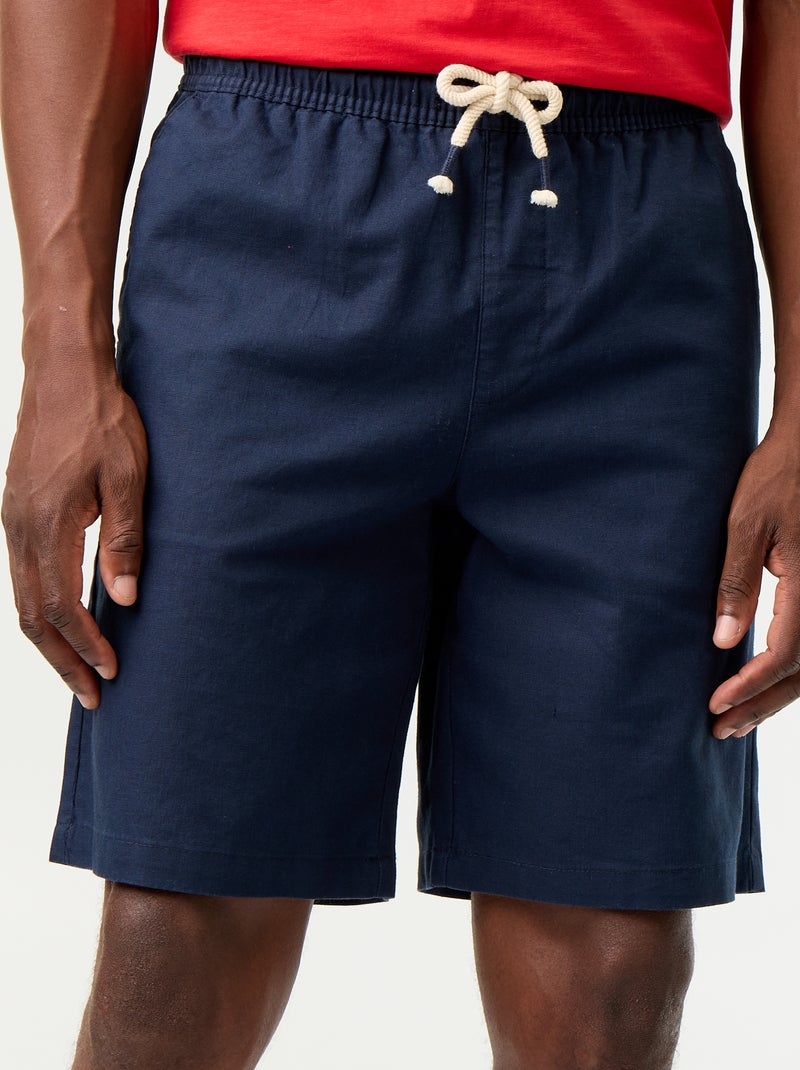 Bermuda van gemengd linnen Blauw - Kiabi