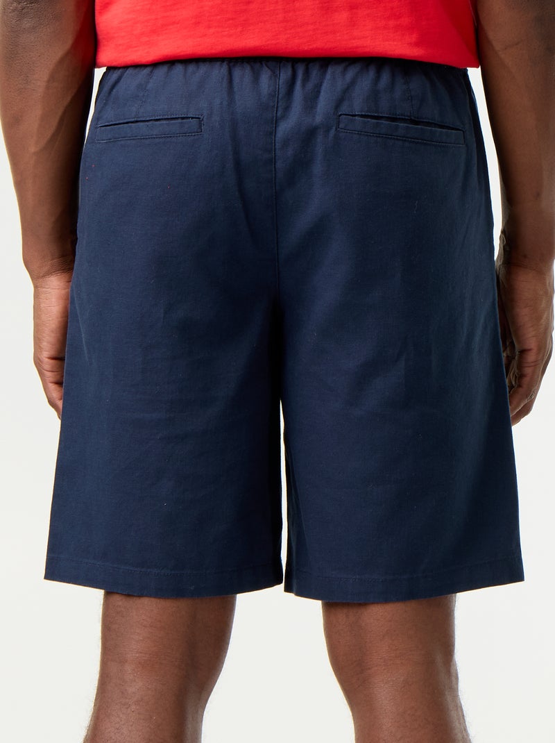 Bermuda van gemengd linnen Blauw - Kiabi