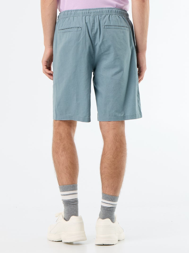 Bermuda van gemengd linnen Blauw - Kiabi