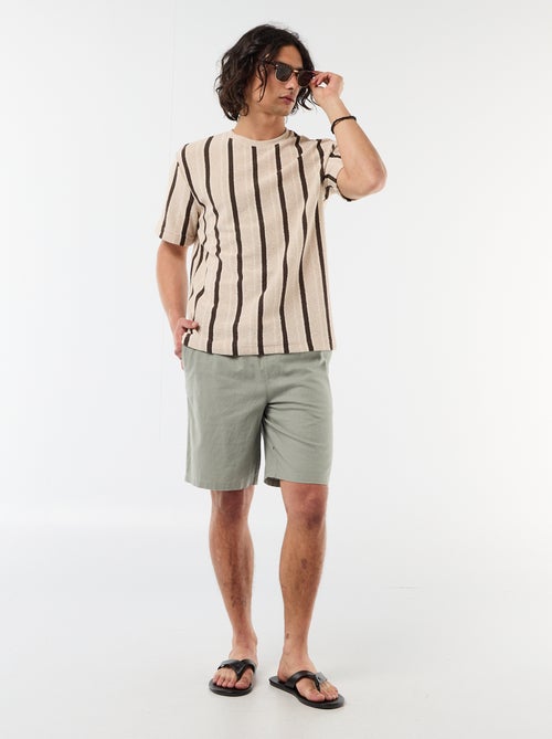Bermuda van gemengd linnen - Kiabi
