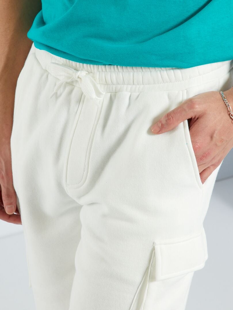 Bermuda van joggingstof - 4 zakken WIT - Kiabi