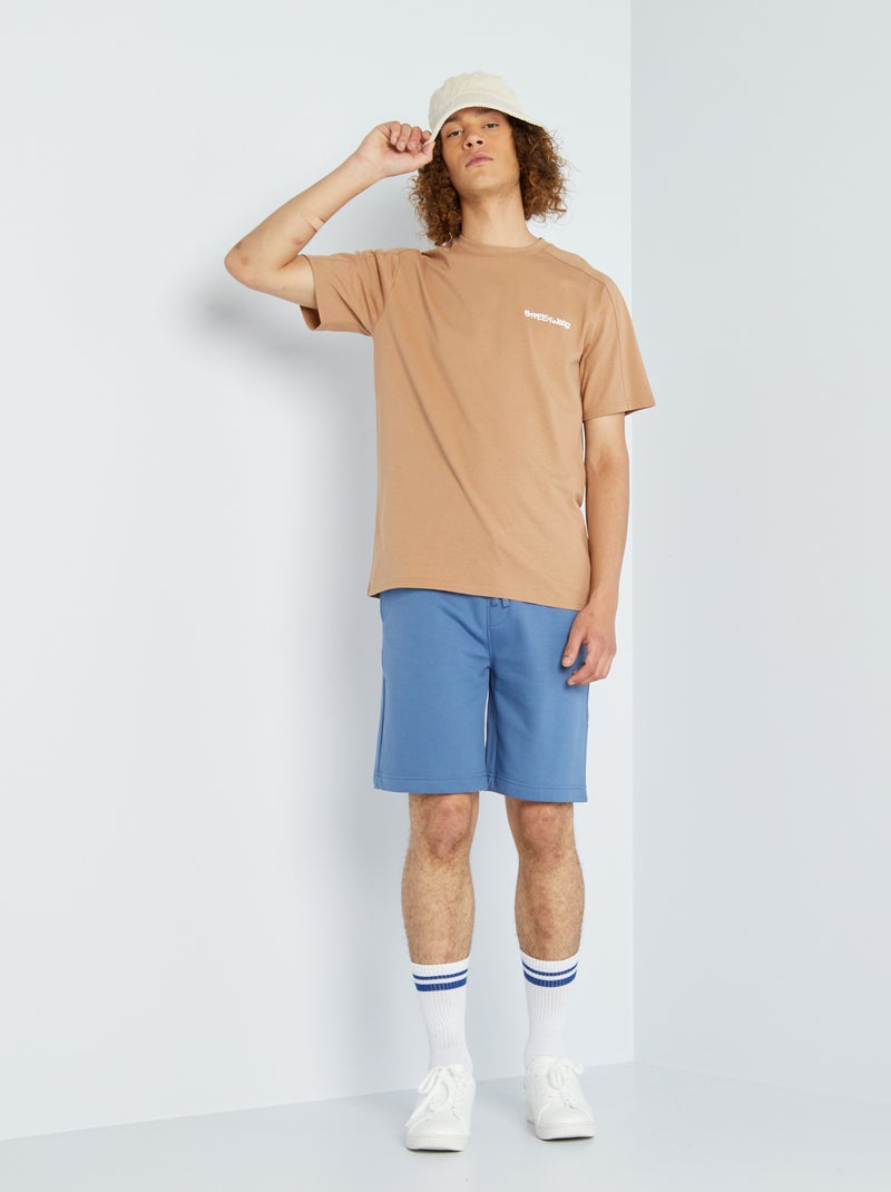 Bermuda van joggingstof BLAUW - Kiabi
