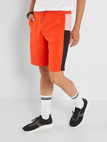 Bermuda van joggingstof met colorblock - Kiabi