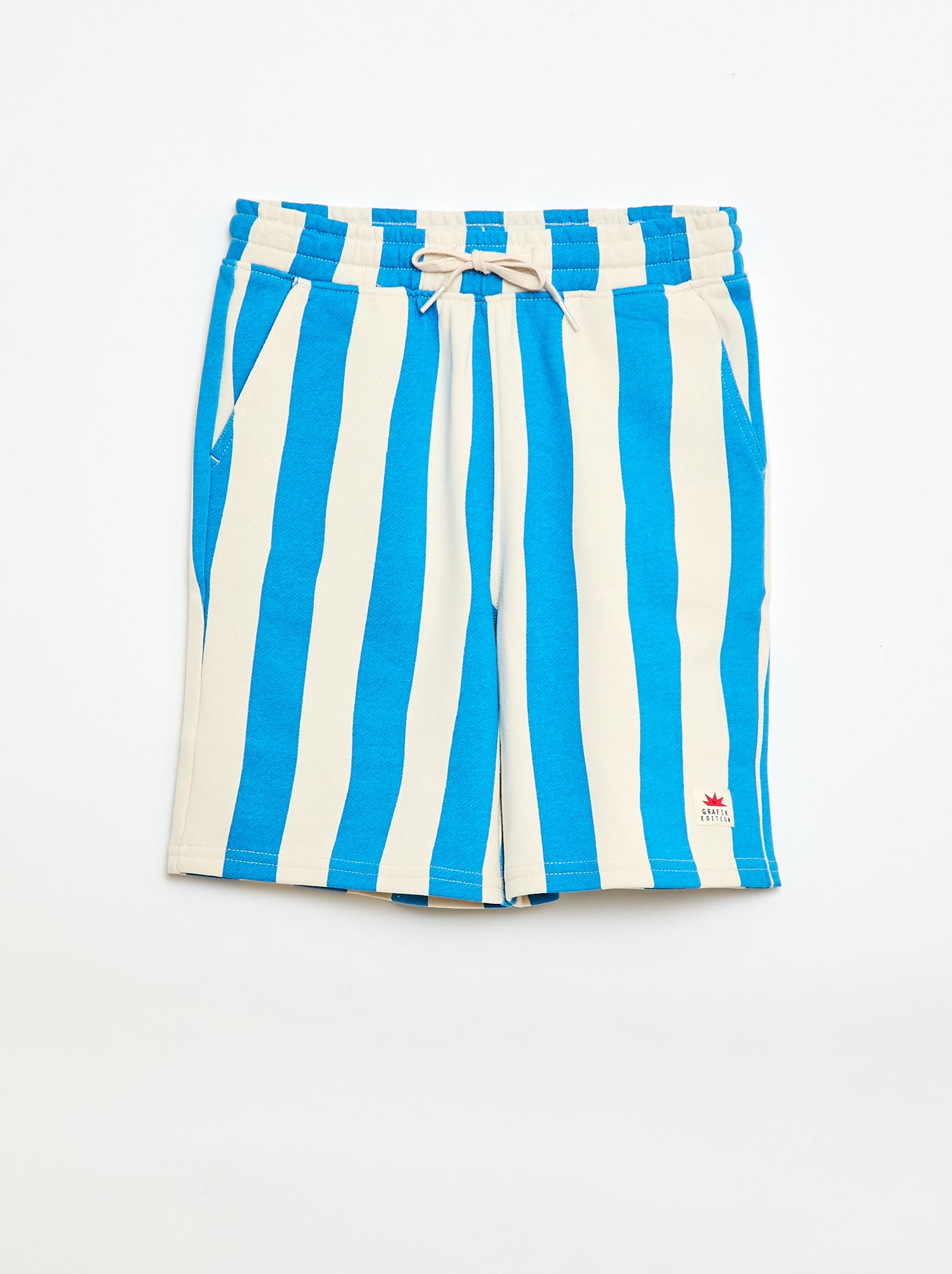 Bermuda van joggingstof met motief en 2 zakken