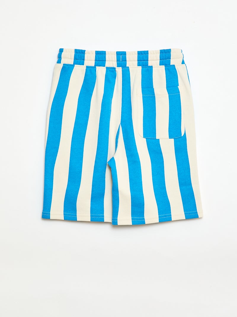 Bermuda van joggingstof met motief en 2 zakken Blauw - Kiabi