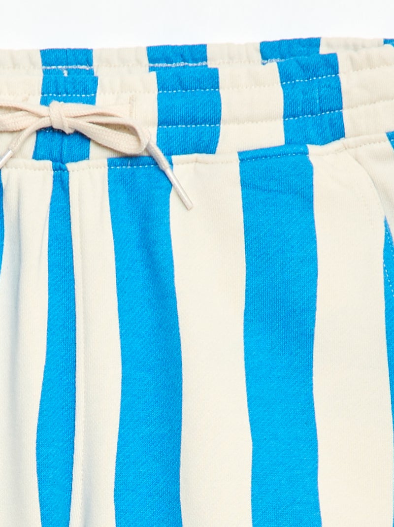 Bermuda van joggingstof met motief en 2 zakken Blauw - Kiabi