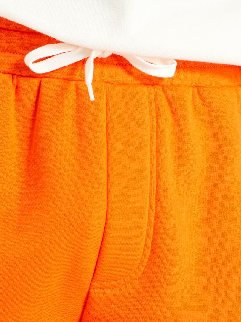 Bermuda van joggingstof ORANJE - Kiabi