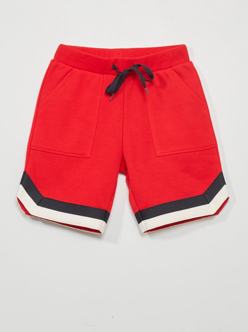 Bermuda van joggingstof ROOD - Kiabi