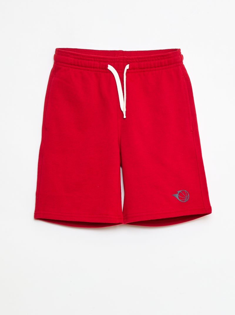 Bermuda van joggingstof Rood - Kiabi