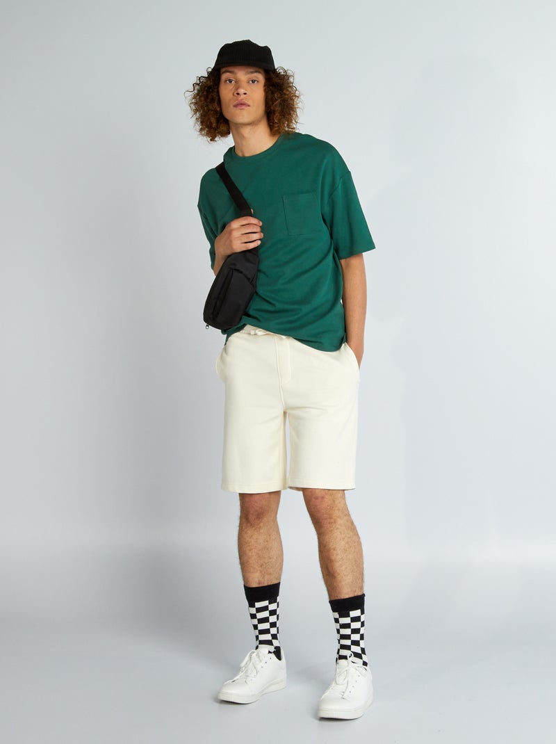 Bermuda van joggingstof WIT - Kiabi