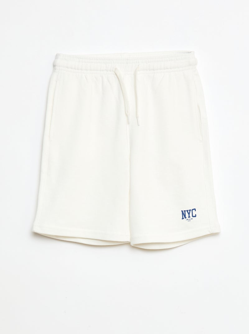 Bermuda van joggingstof Wit - Kiabi