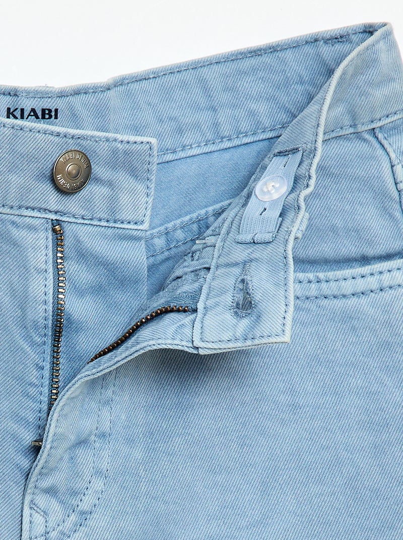 Bermuda van katoentwill met 5 zakken Blauw - Kiabi
