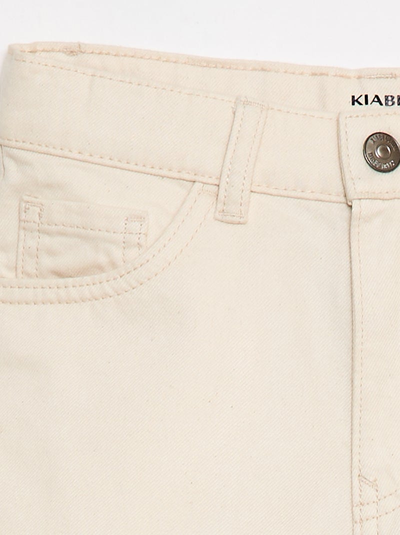 Bermuda van katoentwill met 5 zakken Wit - Kiabi
