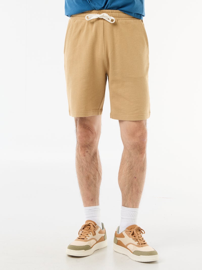 Bermuda van lichte joggingstof Biege - Kiabi