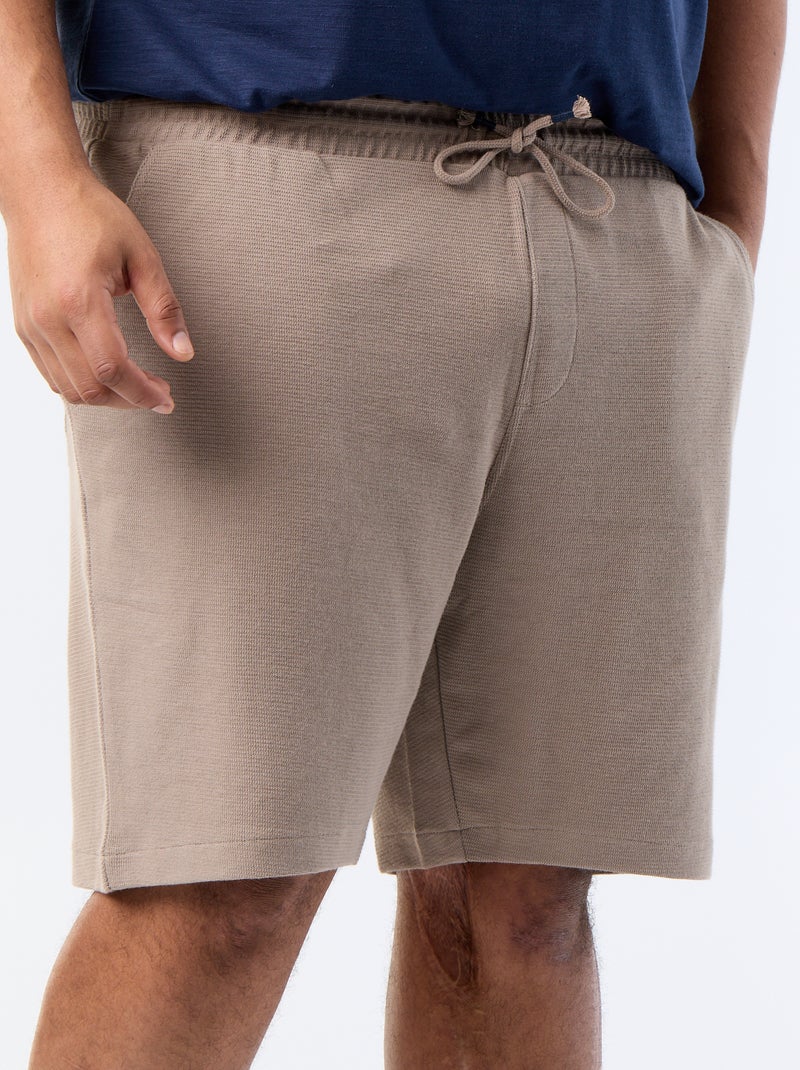 Bermuda van lichte joggingstof Biege - Kiabi