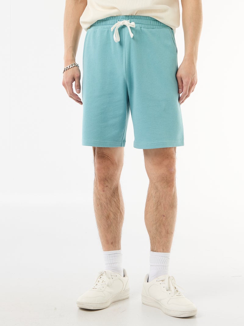 Bermuda van lichte joggingstof Blauw - Kiabi