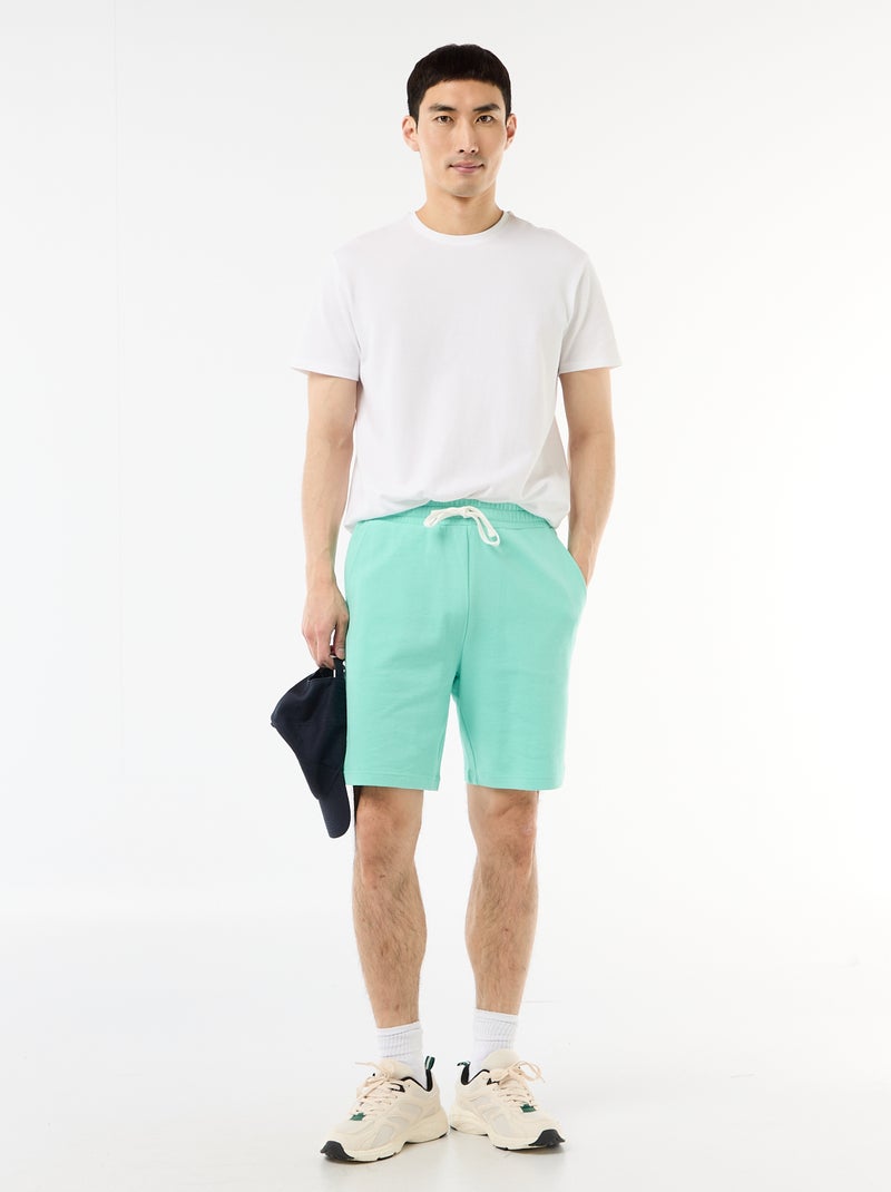 Bermuda van lichte joggingstof Groen - Kiabi