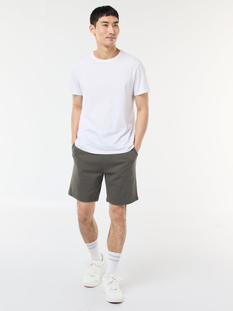 Bermuda van lichte joggingstof Kaki - Kiabi