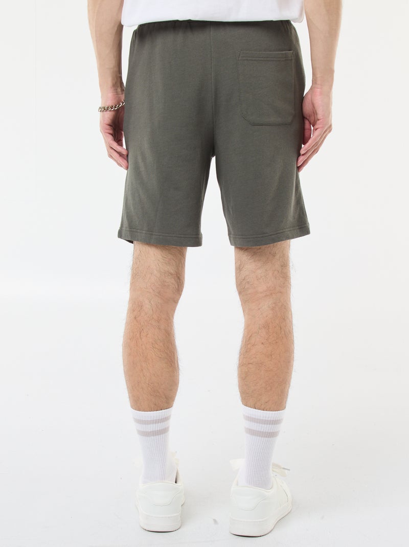 Bermuda van lichte joggingstof Kaki - Kiabi