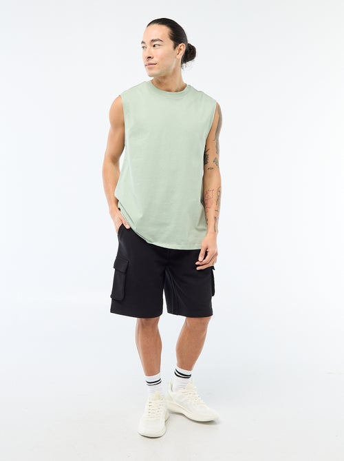 Bermuda van lichte joggingstof met meerdere zakken - Kiabi Bermuda van lichte joggingstof met meerdere zakken - Kiabi