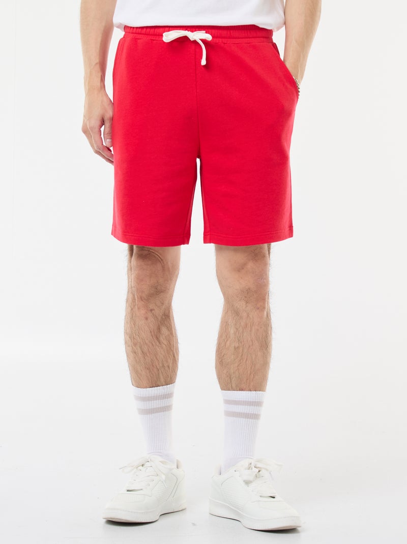 Bermuda van lichte joggingstof Rood - Kiabi