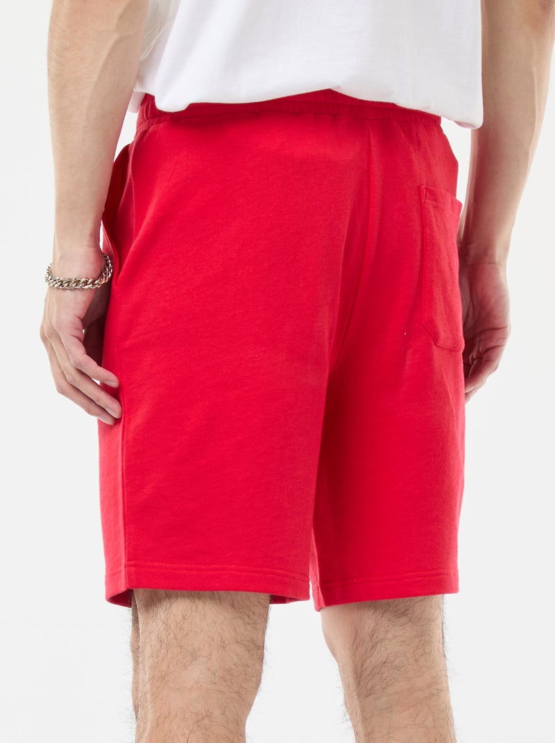 Bermuda van lichte joggingstof Rood - Kiabi