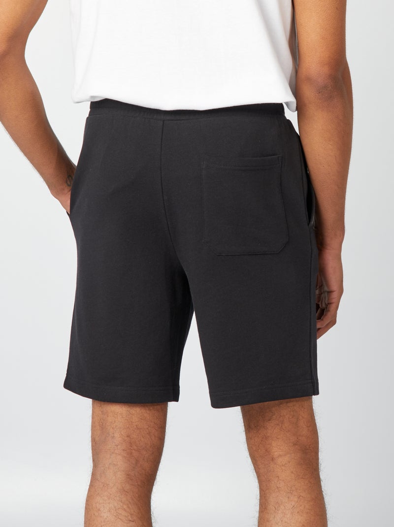 Bermuda van lichte joggingstof zwart - Kiabi
