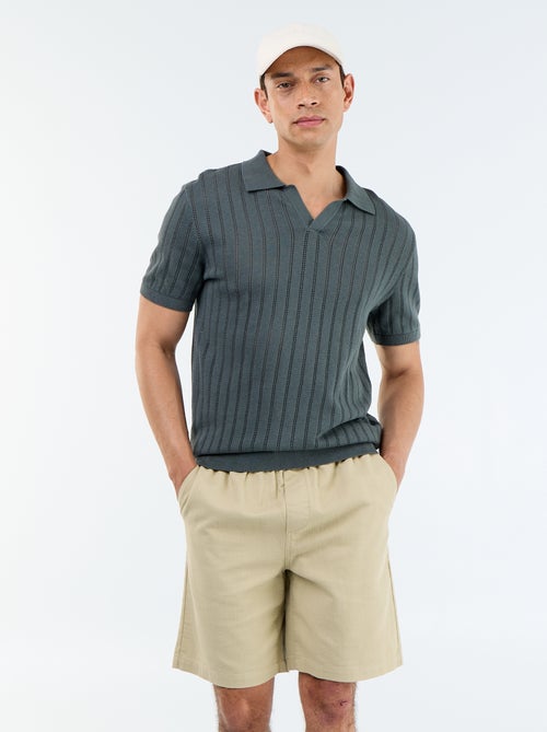 Bermuda van lichte molton met trekkoordjes - Kiabi