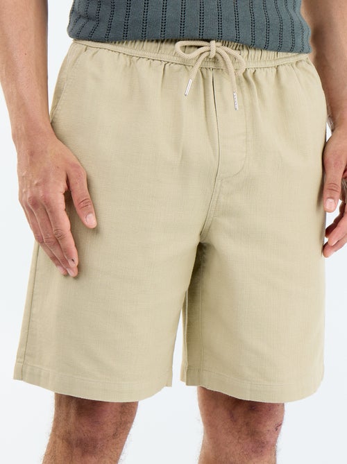 Bermuda van lichte molton met trekkoordjes - Kiabi