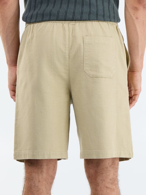 Bermuda van lichte molton met trekkoordjes - Kiabi