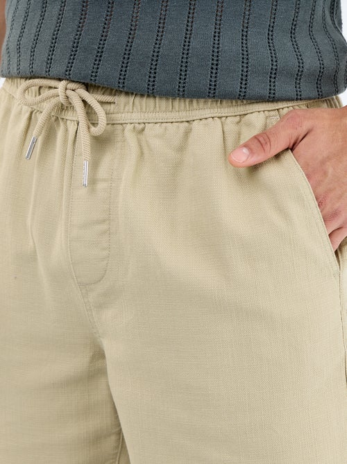 Bermuda van lichte molton met trekkoordjes - Kiabi