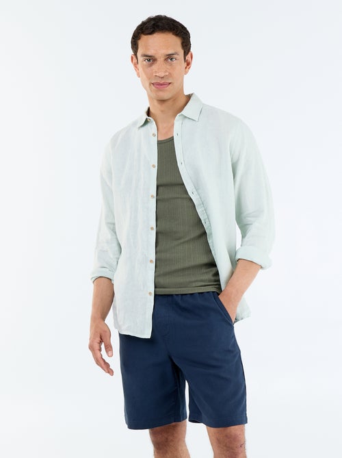 Bermuda van lichte molton met trekkoordjes - Kiabi