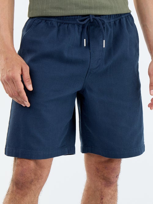 Bermuda van lichte molton met trekkoordjes - Kiabi