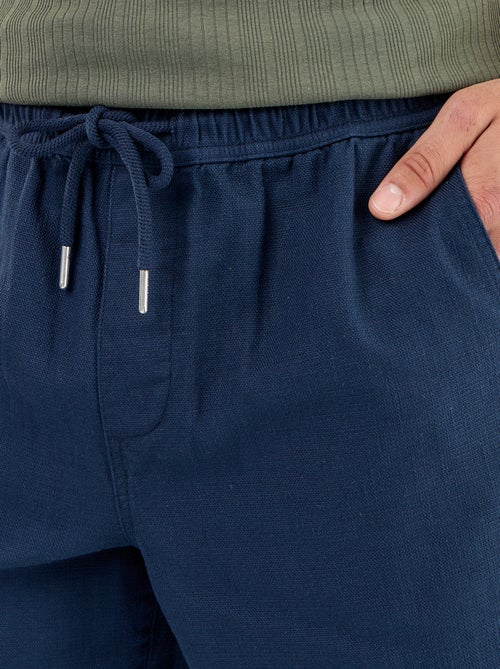 Bermuda van lichte molton met trekkoordjes - Kiabi