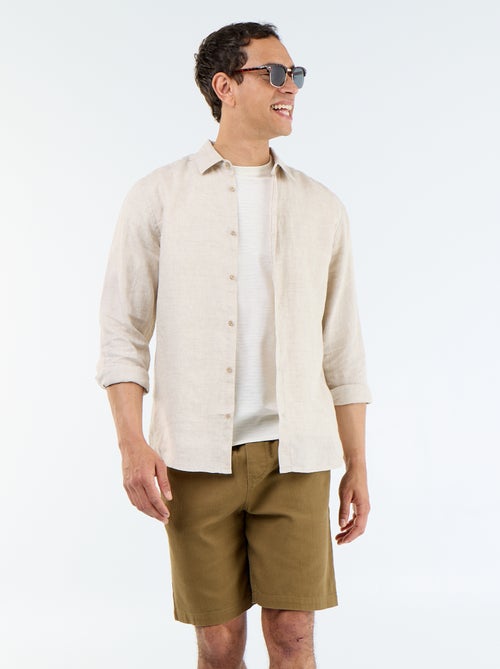 Bermuda van lichte molton met trekkoordjes - Kiabi