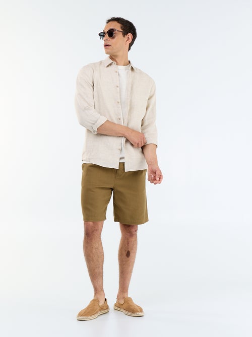 Bermuda van lichte molton met trekkoordjes - Kiabi