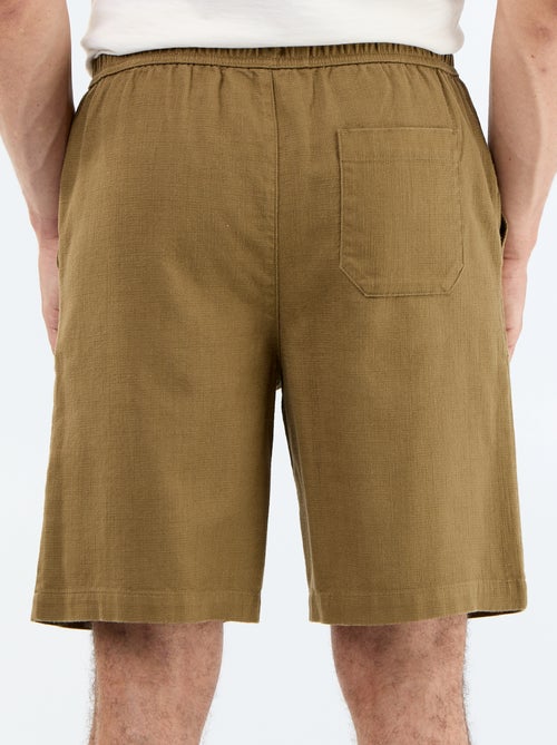 Bermuda van lichte molton met trekkoordjes - Kiabi