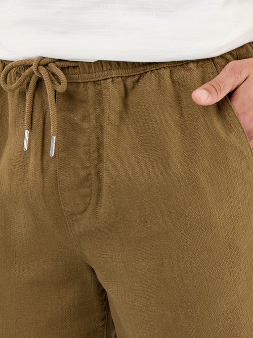 Bermuda van lichte molton met trekkoordjes - Kiabi