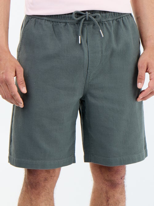 Bermuda van lichte molton met trekkoordjes - Kiabi