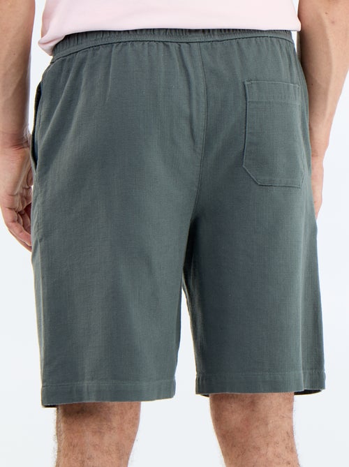 Bermuda van lichte molton met trekkoordjes - Kiabi