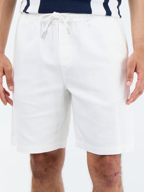 Bermuda van lichte molton met trekkoordjes - Kiabi